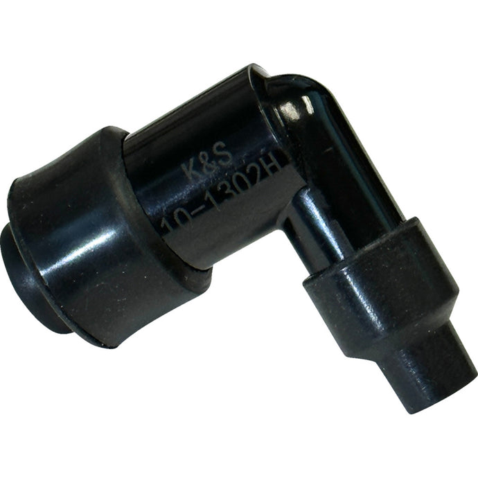 K&S Technologies 10-1302H Spark Plug Resistor Cover - 90 deg. Elbow Type - 10/12/14mm. - Black Plastic