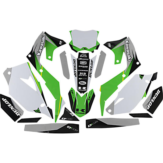 Dcor 20-20-462 COR 9 Kawasaki Complete Graphics Kit - White