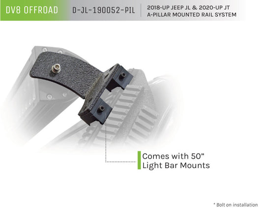 Dv8 Offroad D-JL-190052-PIL DVE Light Bar Mounts