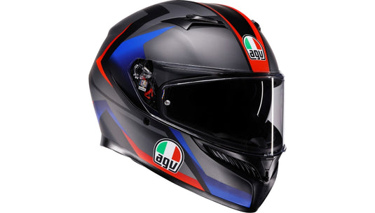 Agv K3 Striga Helmet (Medium, Matte Black/Blue/Red)