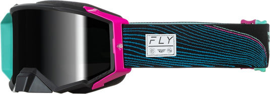 Fly Racing Zone Pro Goggles (One Size Fits Most, Wave Black/Purple)