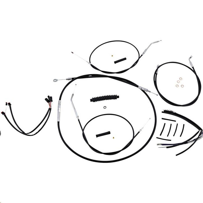 Magnum 489663 Black XR Handlebar Installation Kit with Chrome Fittings for 14-16in. Ape