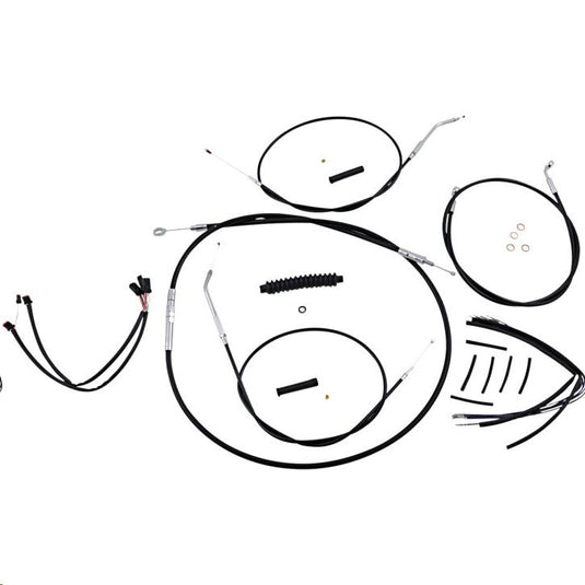 Magnum 489663 Black XR Handlebar Installation Kit with Chrome Fittings for 14-16in. Ape