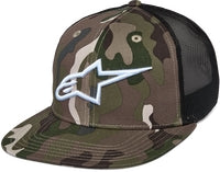 Alpinestars Corp Trucker Hat (One Size Fits Most, Green Camo/Black)