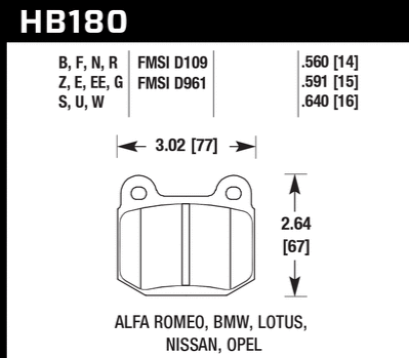 Load image into Gallery viewer, Hawk Performance HB180B.560 HAWK HPS 5.0 Brake Pad Sets

