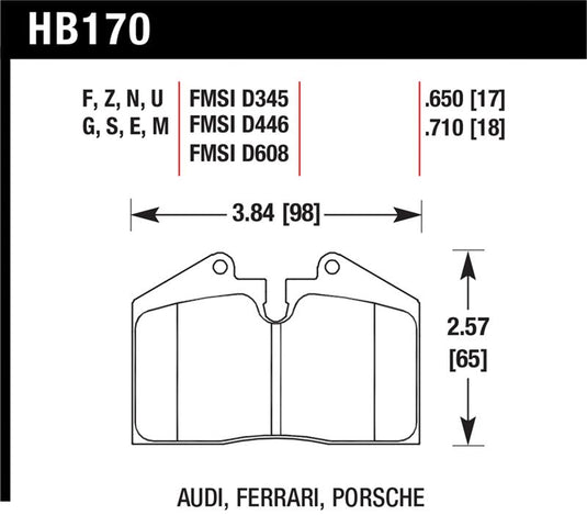 Hawk Performance HB170G.650 HAWK DTC-60 Brake Pad Sets