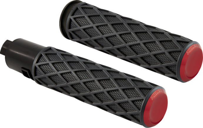 Arlen Ness 500-061 Diamond Grips - Red Anodized