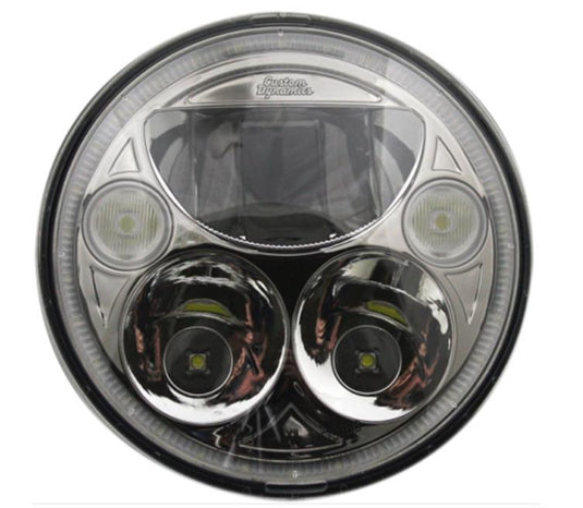 Custom Dynamics CDTB-7-C 7in. TruBeam LED Headlamps and Passing Lamps - Round - Chrome