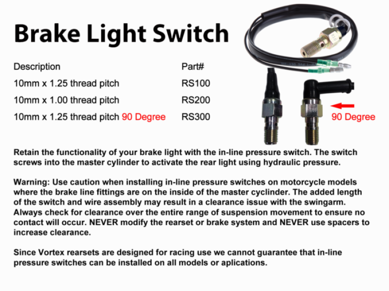 Load image into Gallery viewer, Vortex Racing RS200 VTX Brake Line Switch
