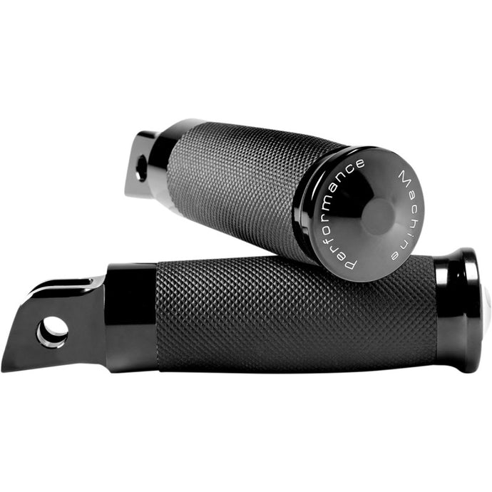 Performance Machine 0035-1235M-B Contour M8 Driver Footpegs - Rubber Wrapped - Black