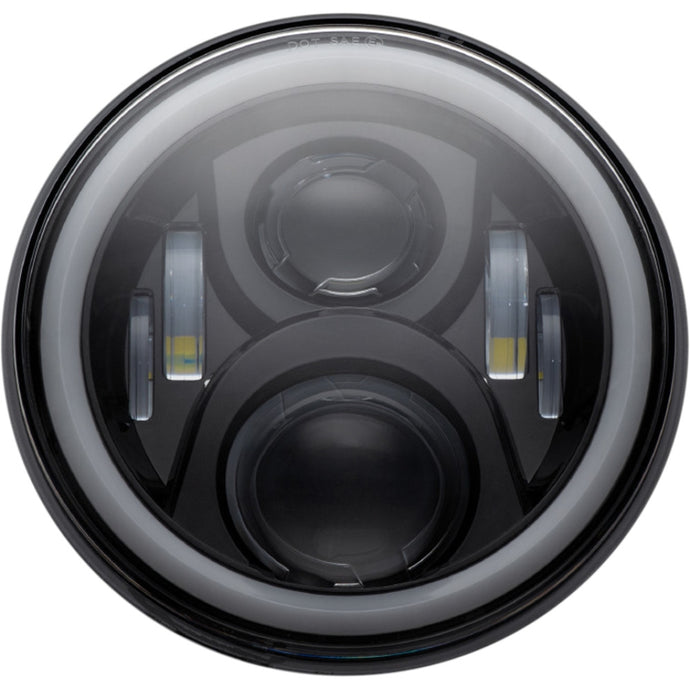Custom Dynamics CD-7-13-B 7in. LED Halo Headlamp with Mounting Ring - Black