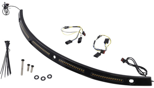 Custom Dynamics 2040-2822 Windshield Trim with LED Turn Signals - Gloss Black - Sequiential Turn Signal