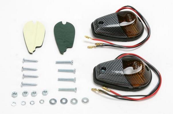 K&S Technologies 25-8026 Flush Mount Marker Lights - Carbon/Smoke Lens - Single Filament