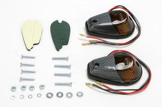 K&S Technologies 25-8026 Flush Mount Marker Lights - Carbon/Smoke Lens - Single Filament