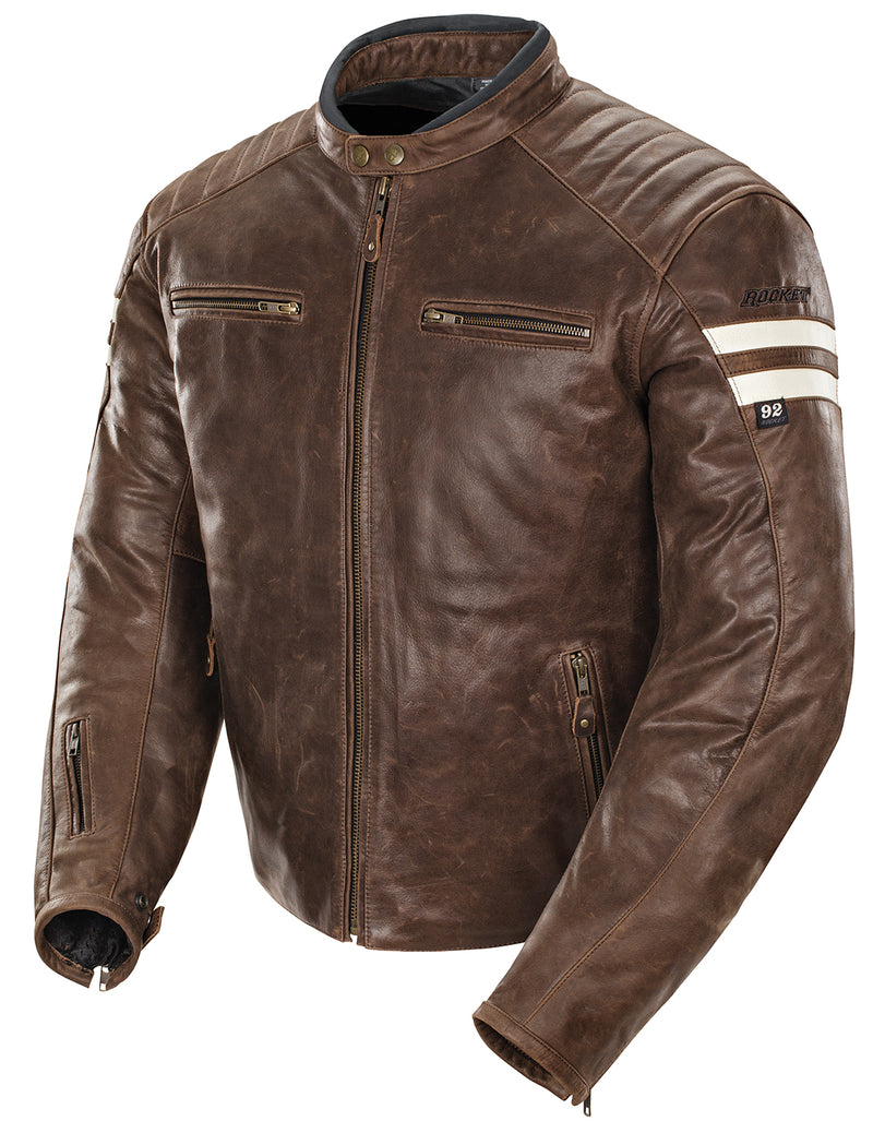 Joe Rocket Classic 92 Leather Jacket Brown/Cream Brown