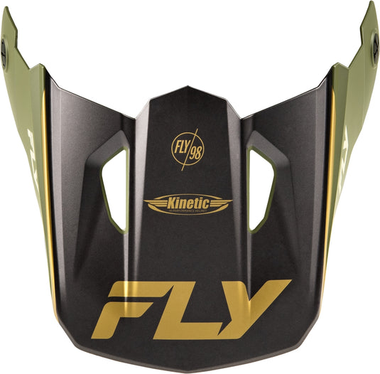 Fly Racing Visor for Kinetic Rally Helmet - Matte Moss Gray/Khaki/White - XS - Sm