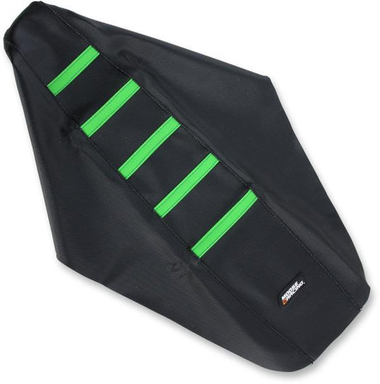 Moose Racing KXF45019-334 Ribbed Seat Cover - Black/Green Ribbed