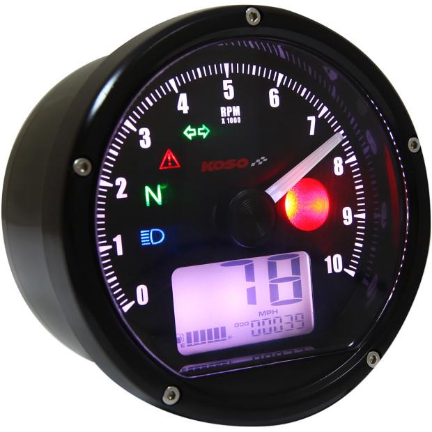 Koso North America BA035K00 TNT-01 Tachometer - Black/Black