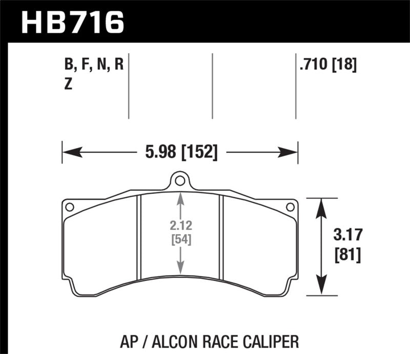 Load image into Gallery viewer, Hawk Performance HB716G.710 HAWK DTC-60 Brake Pad Sets
