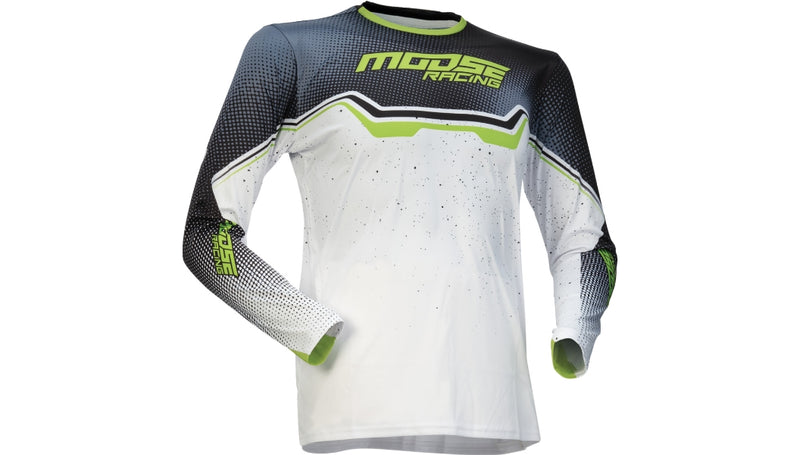 Load image into Gallery viewer, Moose Offroad Qualifier Youth Jersey (X-Small, White/Black/Green)
