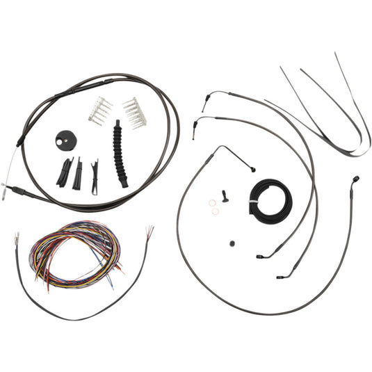 La Choppers LA-8154KT2-16M Complete Midnight Cable Kit - 15in. - 17in. Mini Ape Hangers