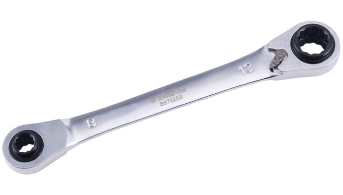 Bikeservice BS7525B 4-In-1 Reversible Ratchet Wrench - 8x10mm/12x13mm