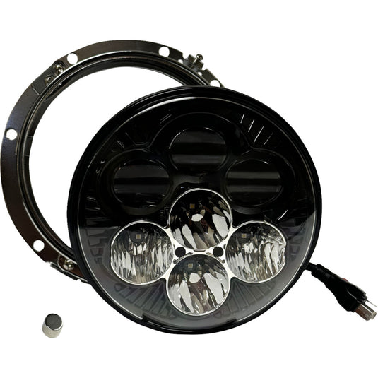 Custom Dynamics SD2-7-13 Shark Demon 7in. Round LED Headlight with Color Changing Backlight