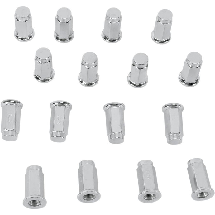 Itp ALUG11BX Lug Nuts - 3/8in.-24 Flat Base - Chrome