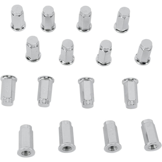 Itp ALUG11BX Lug Nuts - 3/8in.-24 Flat Base - Chrome