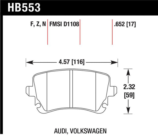 Hawk Performance HB553F.652 HAWK HPS Brake Pad Sets