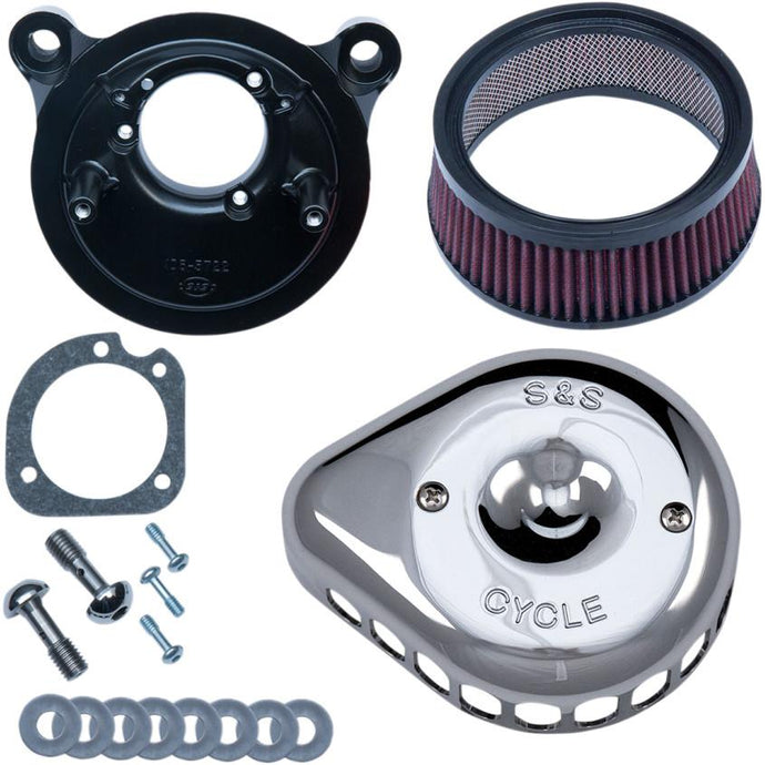 S&S Cycle 170-0441 Mini Teardrop Stealth Air Cleaner Kit - Chrome