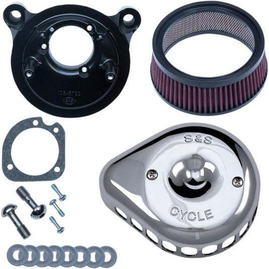 S&S Cycle 170-0441 Mini Teardrop Stealth Air Cleaner Kit - Chrome