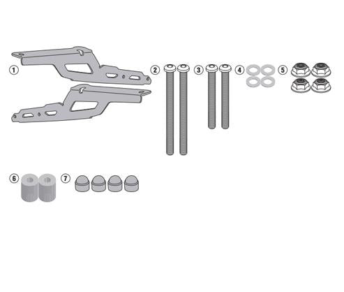 Givi SR2129 Top Case Sidearms Hardware for V35 Hard Cases