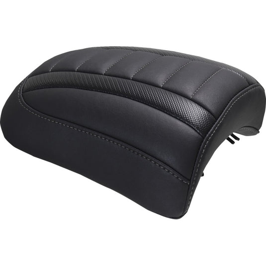 Mustang 88610GM Deluxe Carbon Fiber Padded Passenger Seat Cowl - Black/Gunmetal Gray Stitching