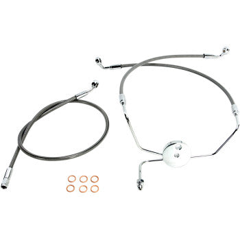 Magnum SSC1304-31 Clear Coated XR Stainless Front Brakeline Kit - 19in. Upper Brake Length