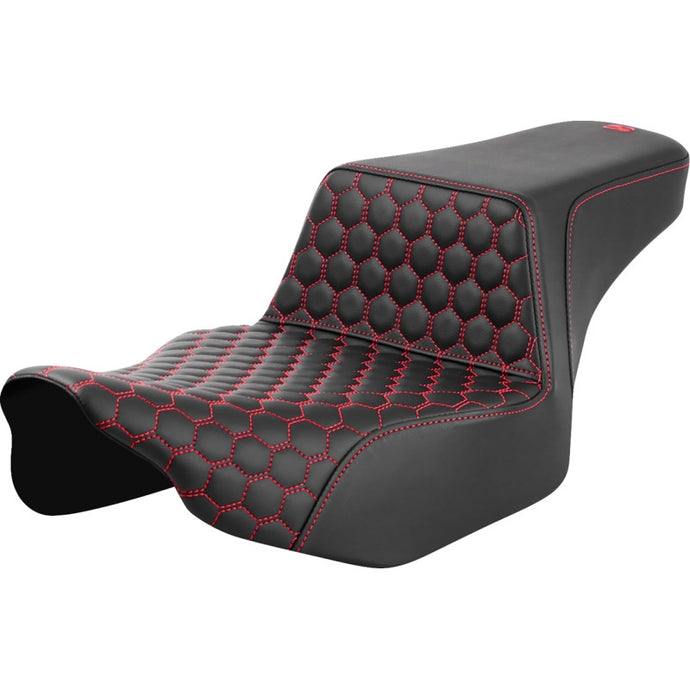 Saddlemen 823-07-17804 Extended Reach Step-Up HC Seat - Red Stitching
