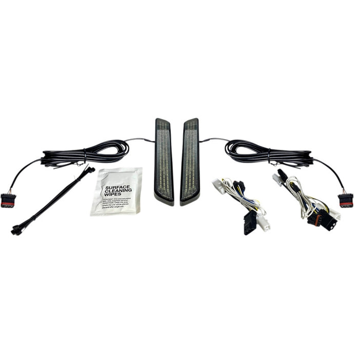 Custom Dynamics CD-FORK-BCM-SB LED Front Fork Lightz - Smoke Lens/Black Finish