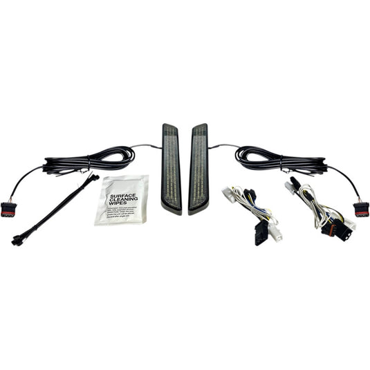 Custom Dynamics CD-FORK-BCM-SB LED Front Fork Lightz - Smoke Lens/Black Finish