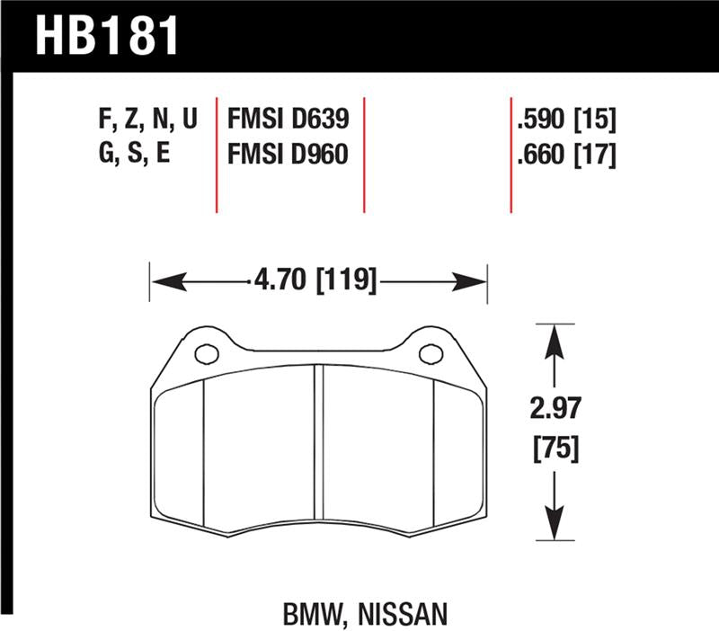Load image into Gallery viewer, Hawk Performance HB181F.660 HAWK HPS Brake Pad Sets

