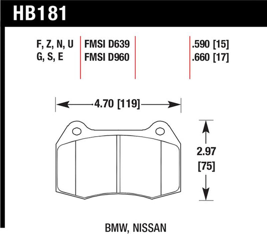 Hawk Performance HB181F.660 HAWK HPS Brake Pad Sets