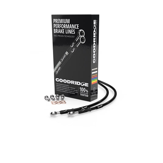 Goodridge HD0003-2RC-CL GR Powersports SS Rear Brake Line Kit - Stainless Steel - Clear