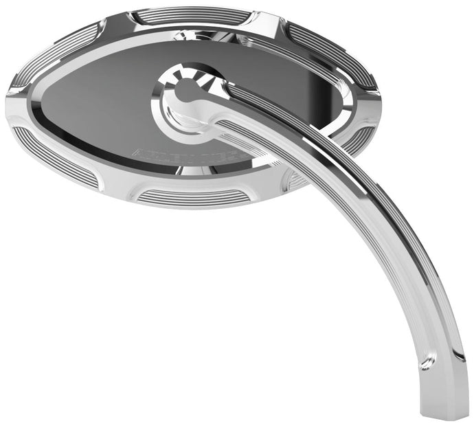Arlen Ness 13-133 Beveled Cats Eye Short Stem Billet Mirror - Right - Chrome