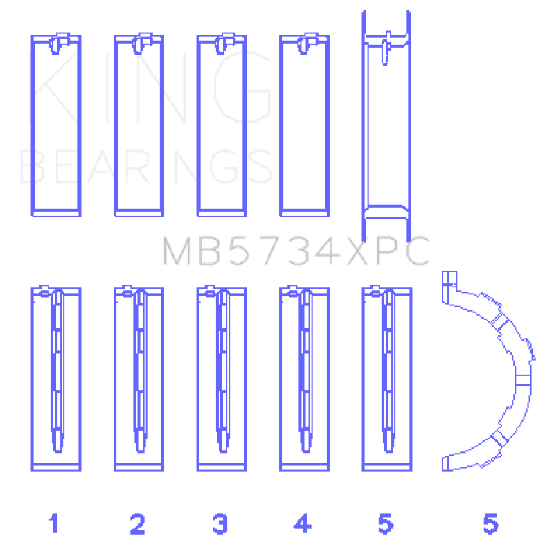 Load image into Gallery viewer, King Engine Bearings MB5734XPCSTDX KING Performance Main Bearings
