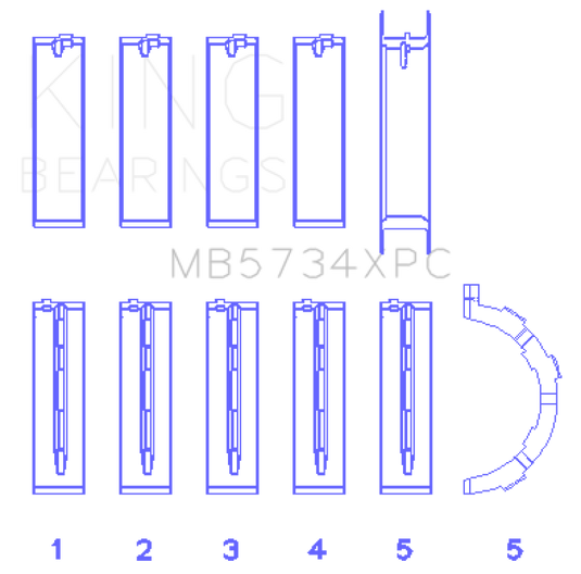 King Engine Bearings MB5734XPCSTDX KING Performance Main Bearings