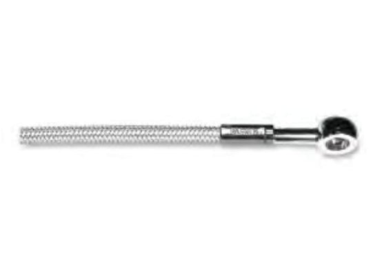 Magnum 56238SW Polished Stainless E-Z Align Single Disc Front Brake Line - 90deg. Top Angle - 38in