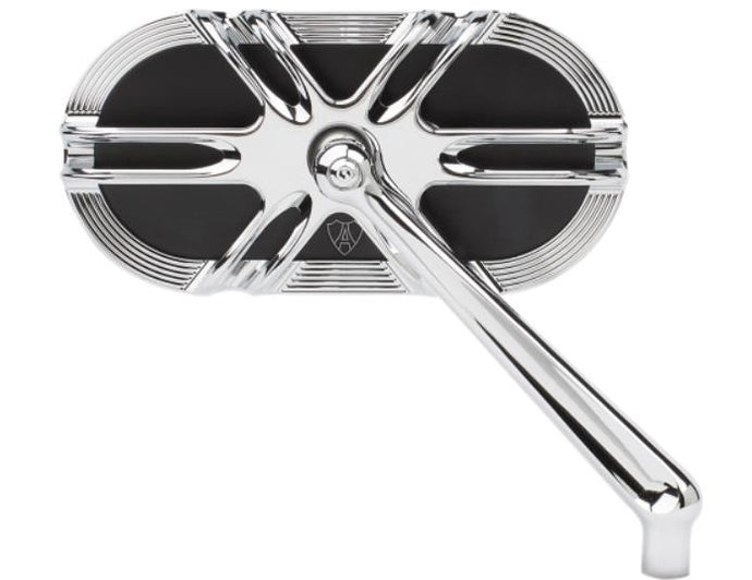Arlen Ness 13-167 Caged Series Deep Cut Mirror - Right - Chrome