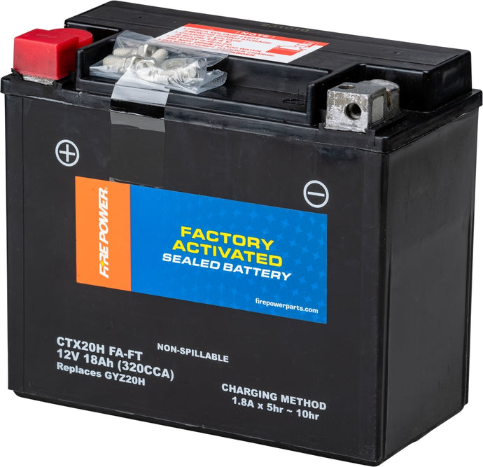 Fire Power CTX20H (FA) FT AGM Factory Activated Sealed Battery - YTX20CH-BS