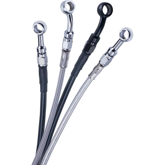 Barnett 251-30-51133-8 ABS Upper Front Brake Line - +8in. - Black Vinyl