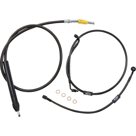 La Choppers LA-8155KT-19M Cable/Brake Line Kit - 18-20in. Ape Hangers - Midnight Braided