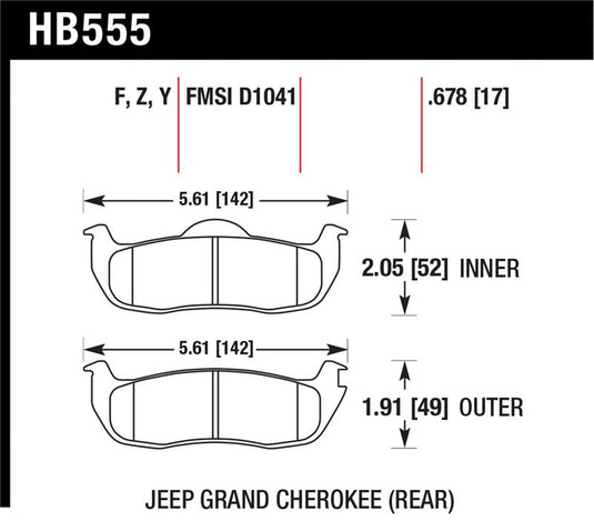Hawk Performance HB555Y.678 HAWK LTS Brake Pads
